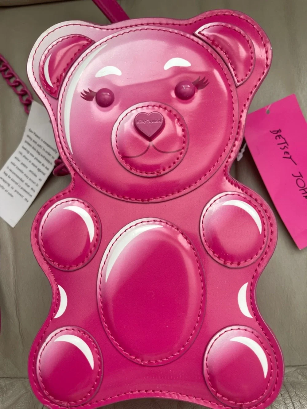 Betsey Johnson Teddy Gummy Bear OX Candy Crossbody Bag Pink - Picture 2 of 9